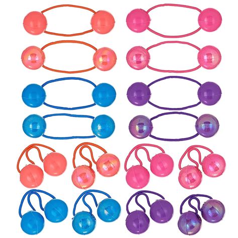 hair ties with balls|elastic ties with balls.